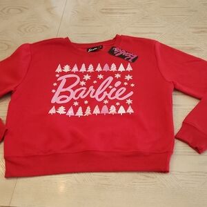 Barbie Holiday Red Sweatshirt with Christmas Tree Design New Size XL